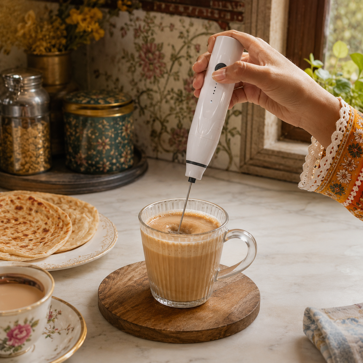 2-in-1 Rechargeable Milk Frother – Complete USB Set